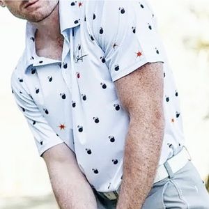 BNWT Gashouse Golf Men”s Bomb Away Polo. Size small